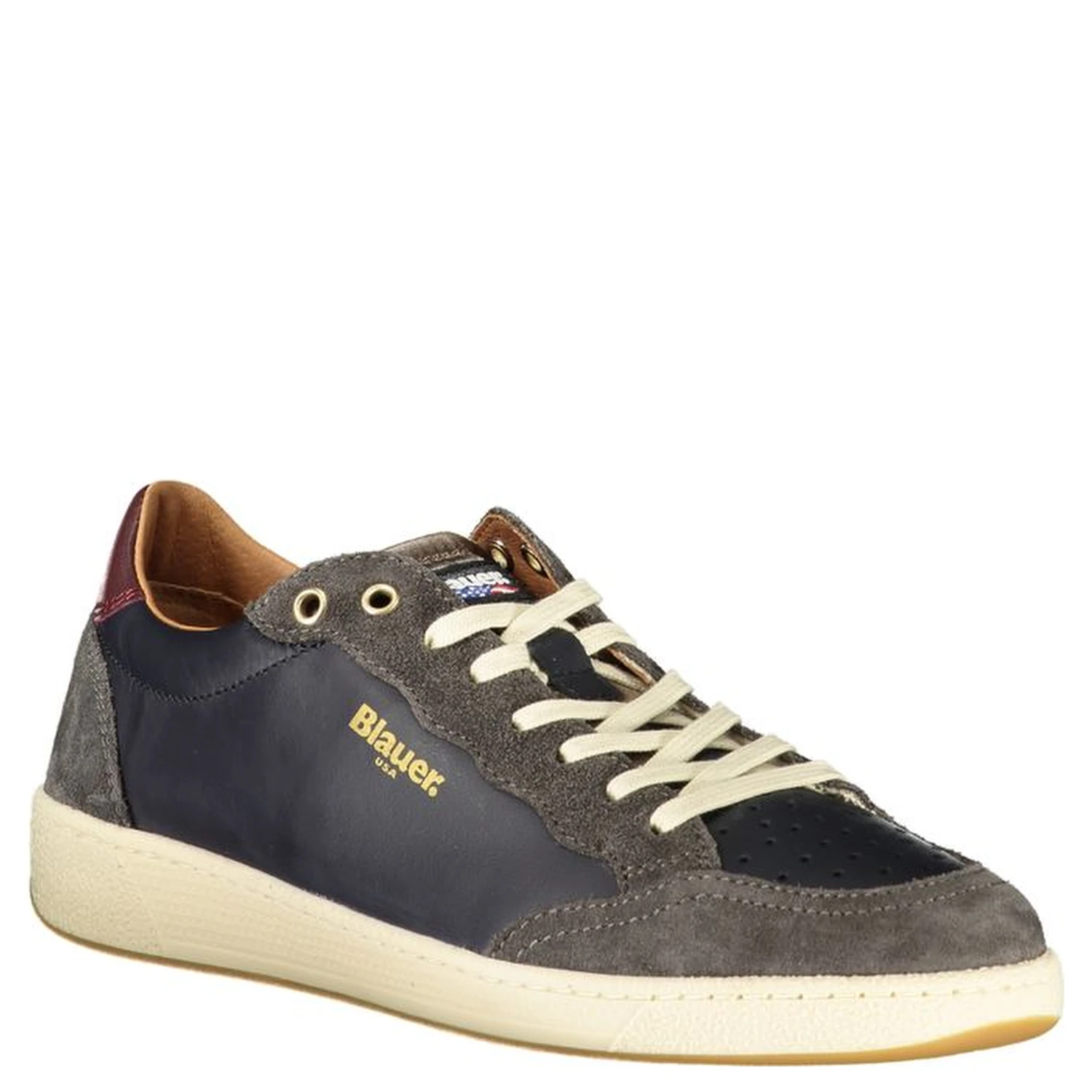 Blue Leather Men Sneaker