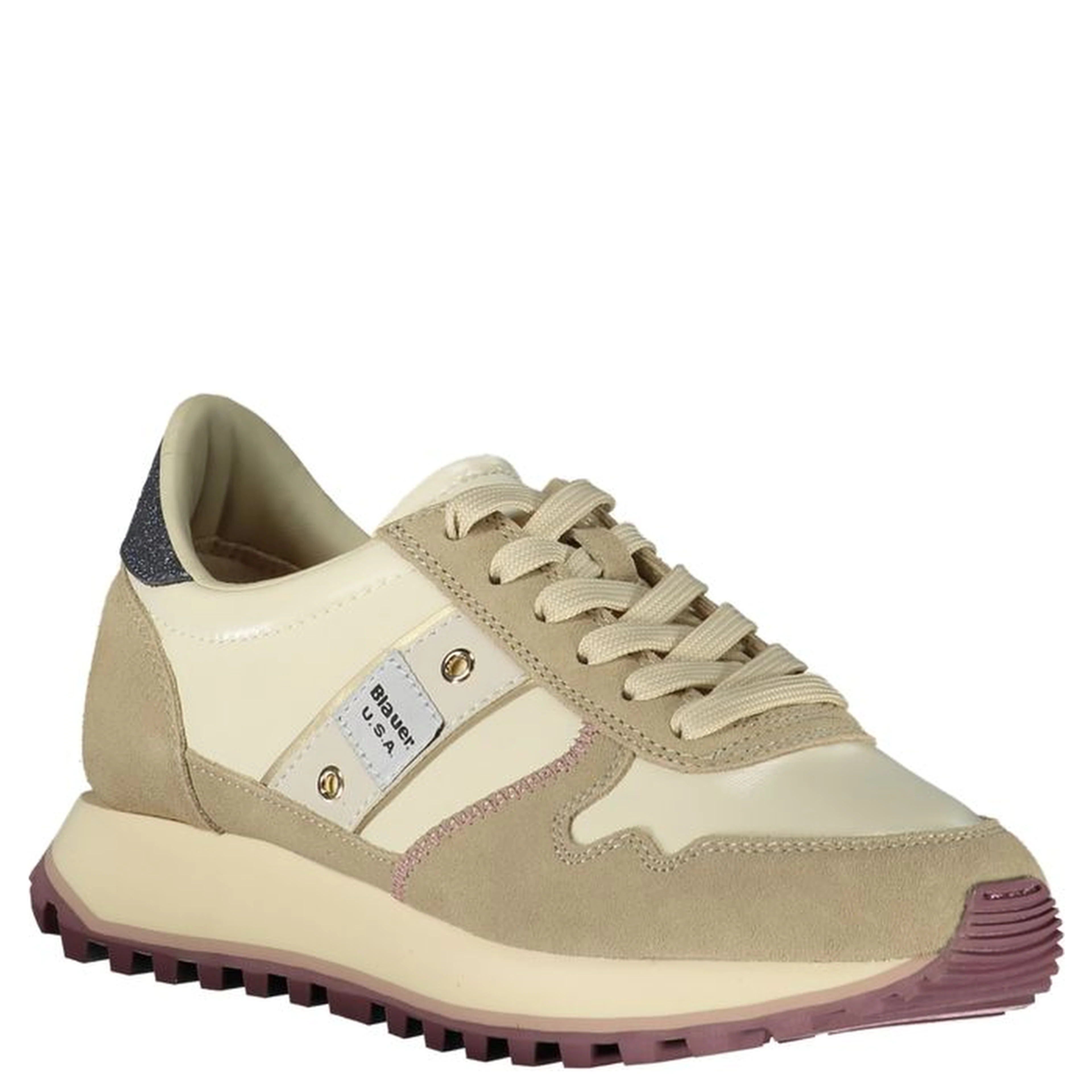 Beige Leather Women Sneaker