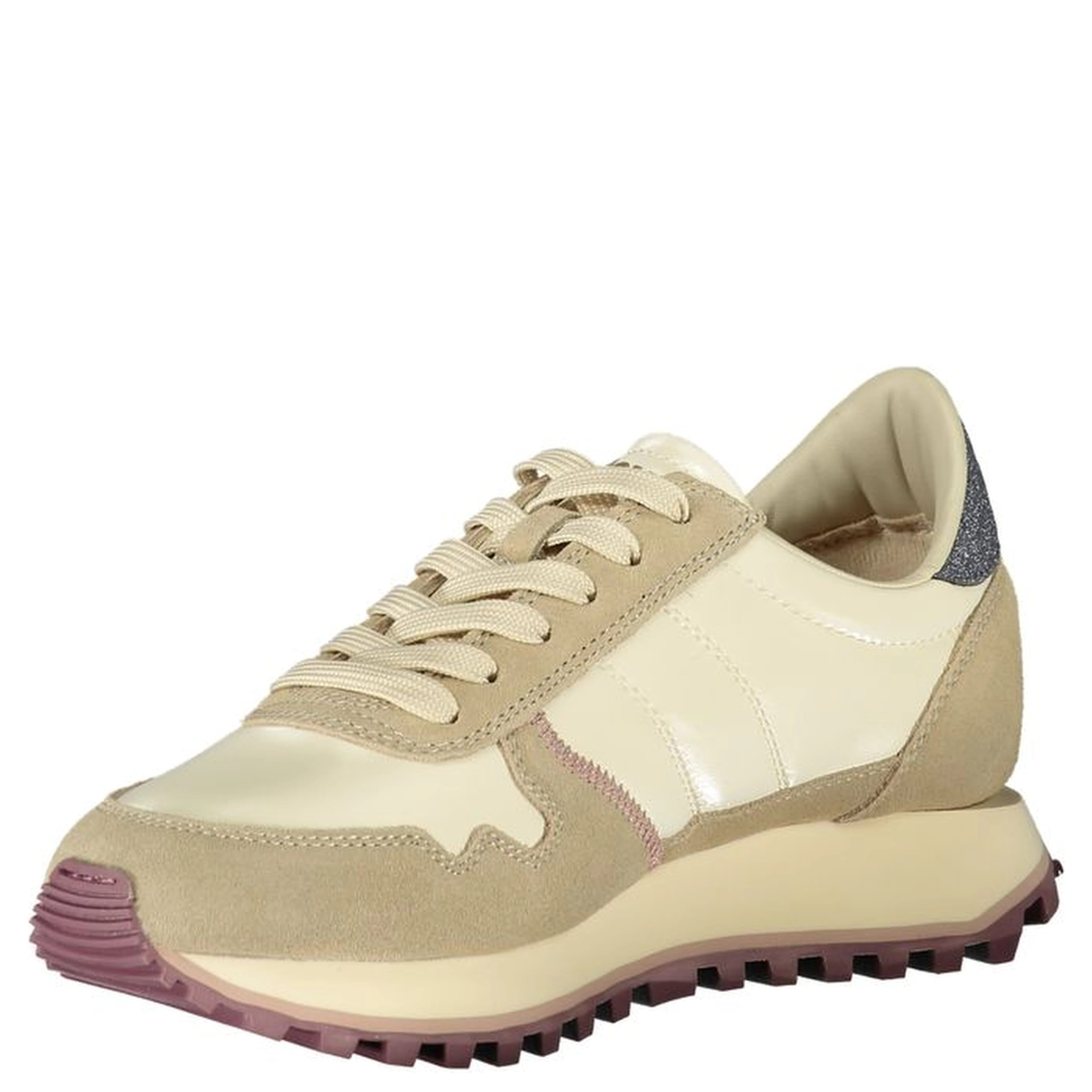 Beige Leather Women Sneaker