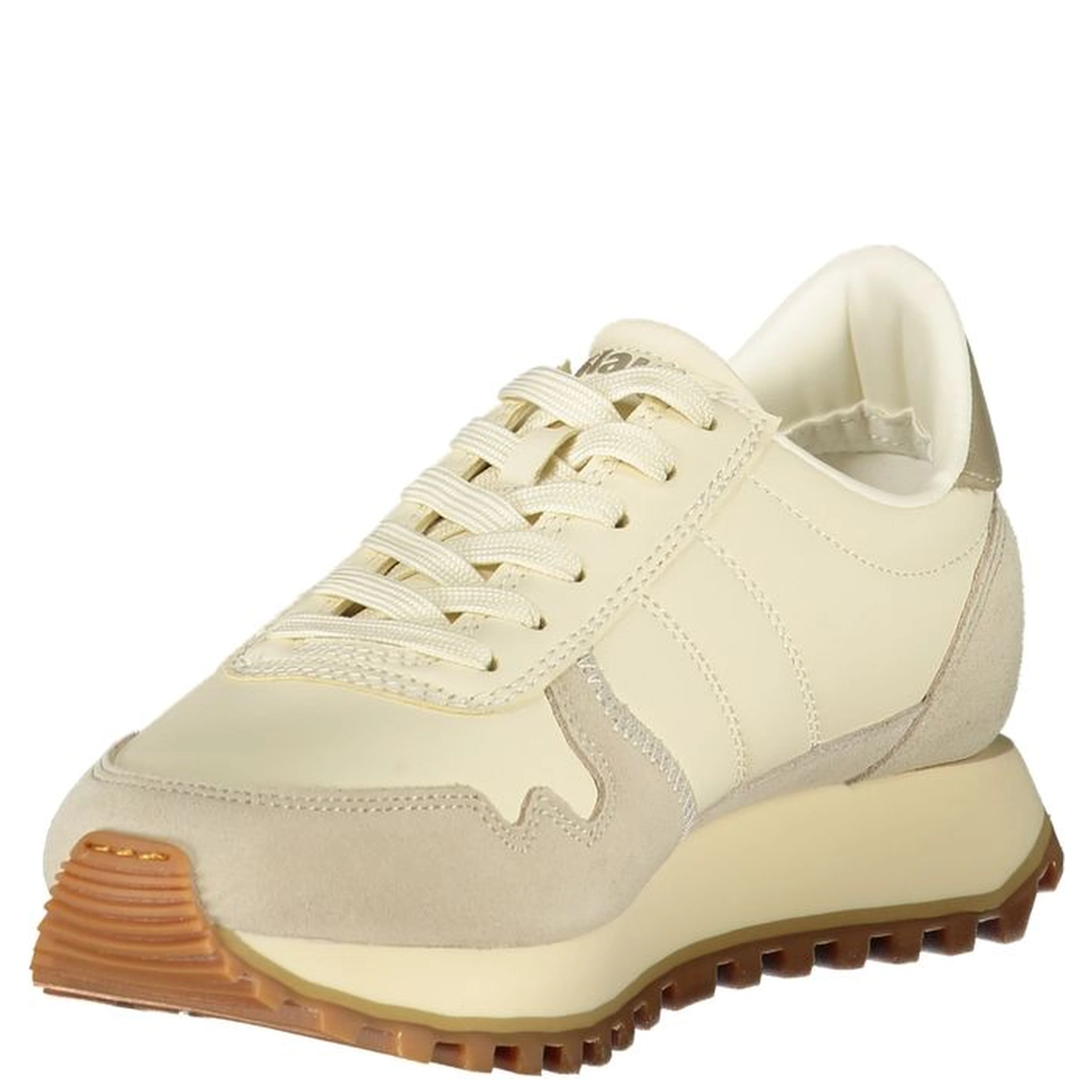 Beige Leather Women Sneaker