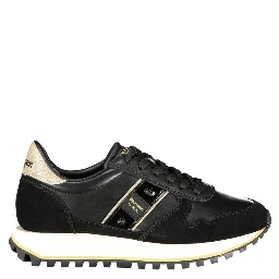 Black Leather Women Sneaker