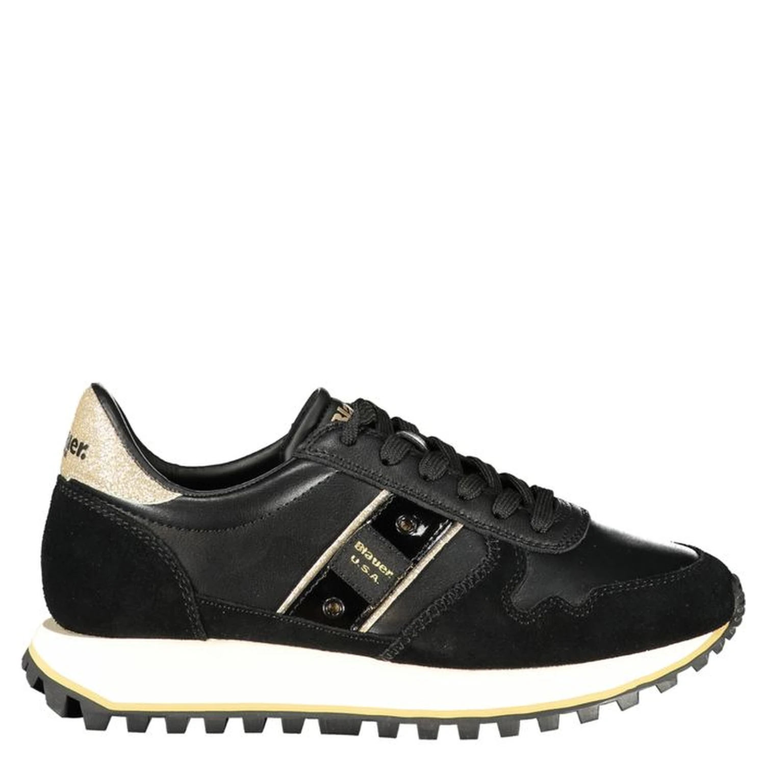 Black Leather Women Sneaker
