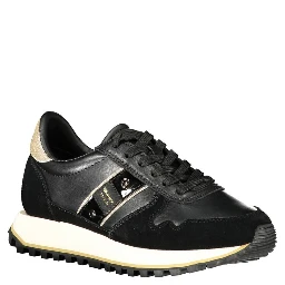 Black Leather Women Sneaker