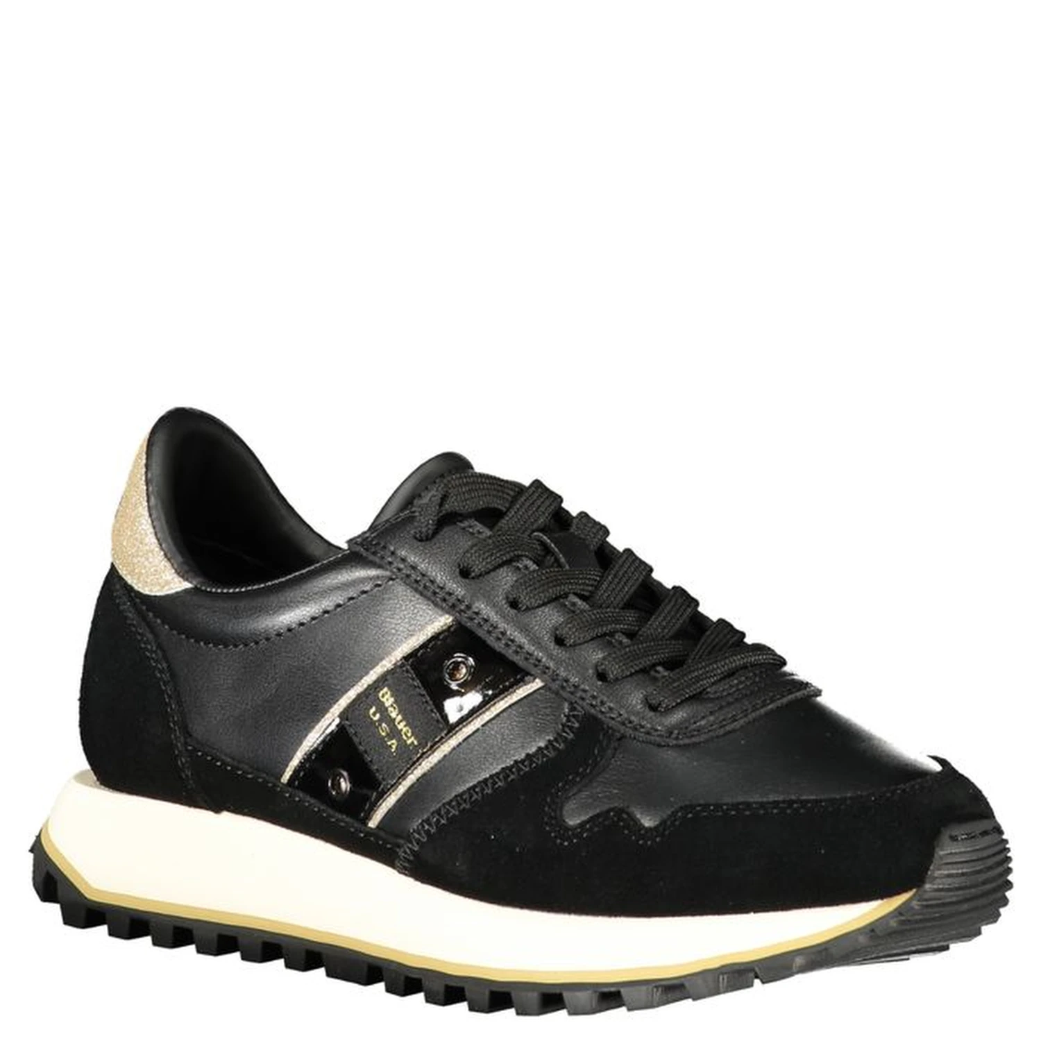 Black Leather Women Sneaker