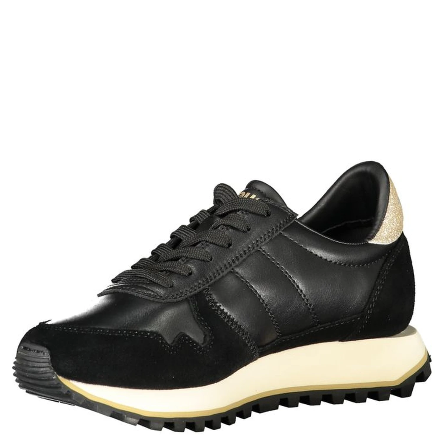 Black Leather Women Sneaker