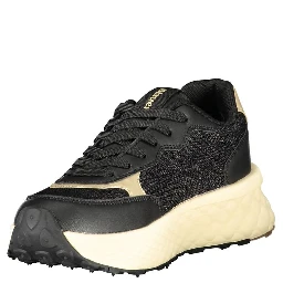 Black Leather Women Sneaker