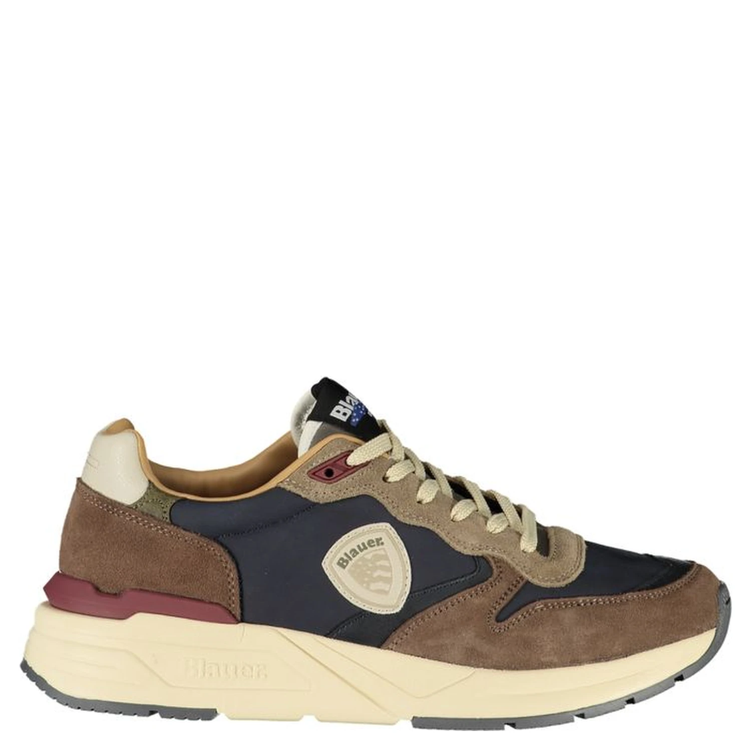 Blue Leather Men Sneaker