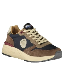 Blue Leather Men Sneaker