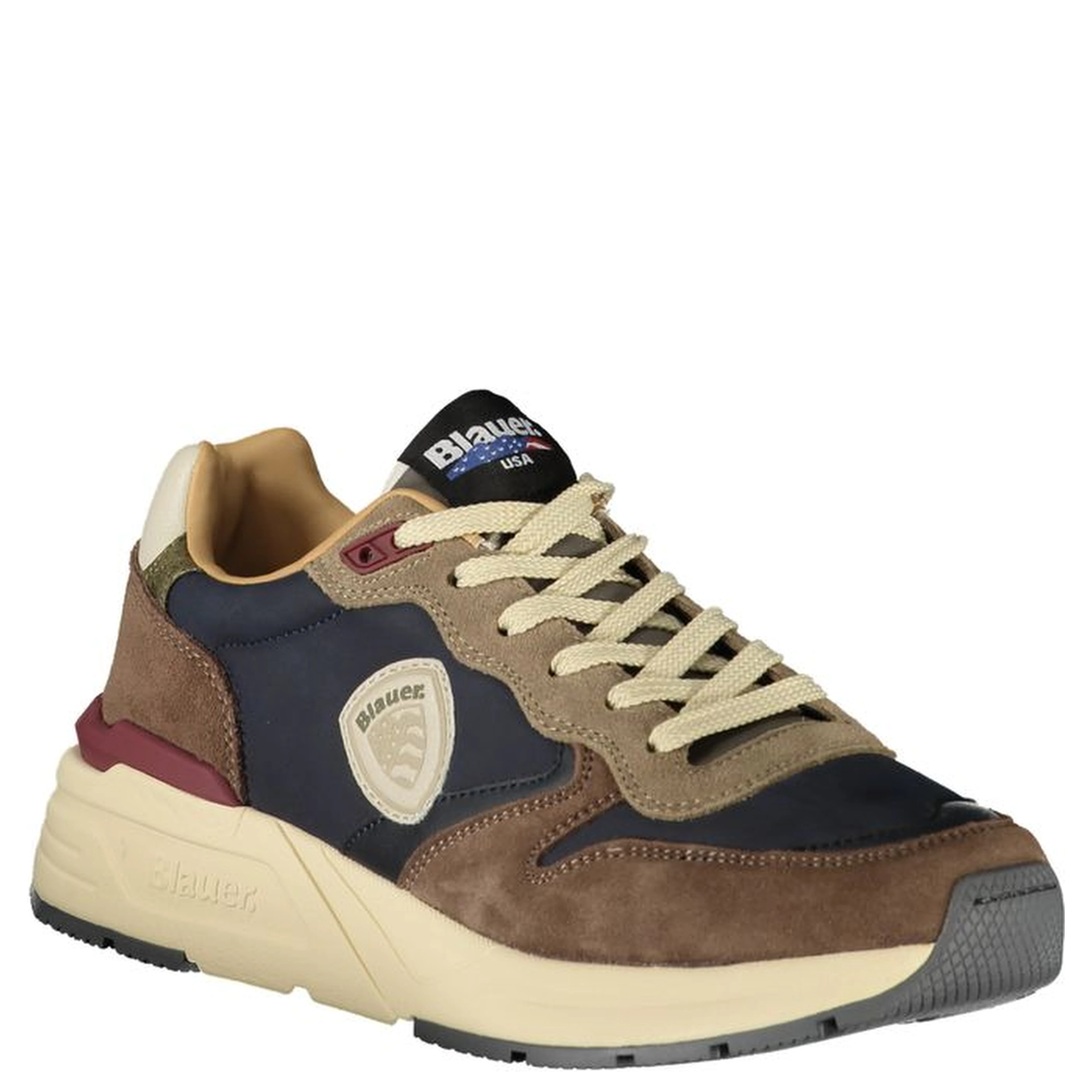 Blue Leather Men Sneaker