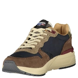 Blue Leather Men Sneaker