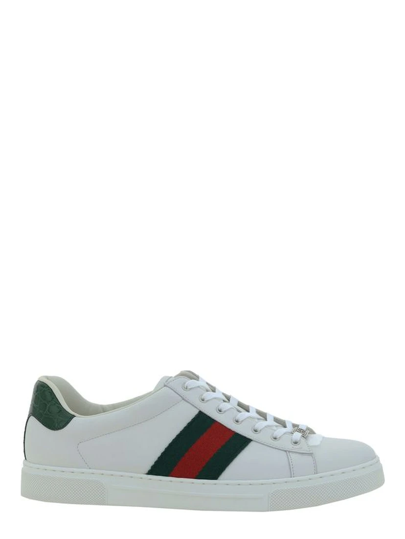 White Calf Leather Bos Taurus Low Top Sneakers