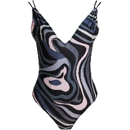 One-piece swimsuit with print