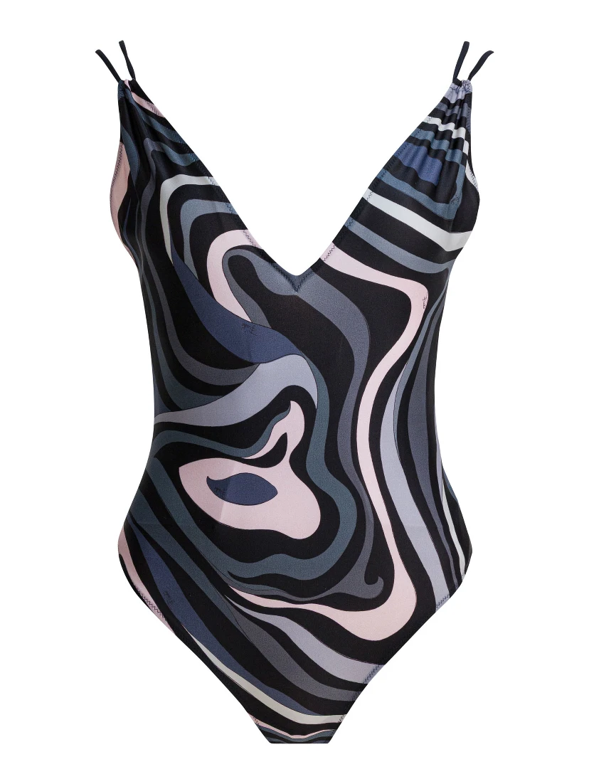 One-piece swimsuit with print