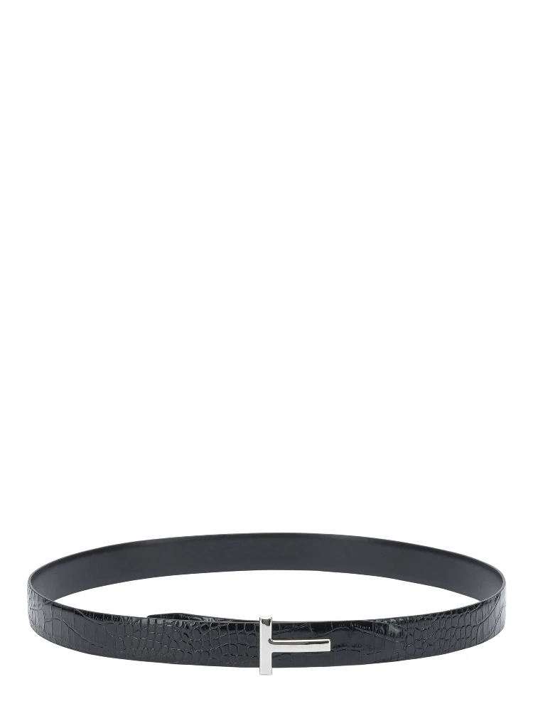 Belt with crocodile print