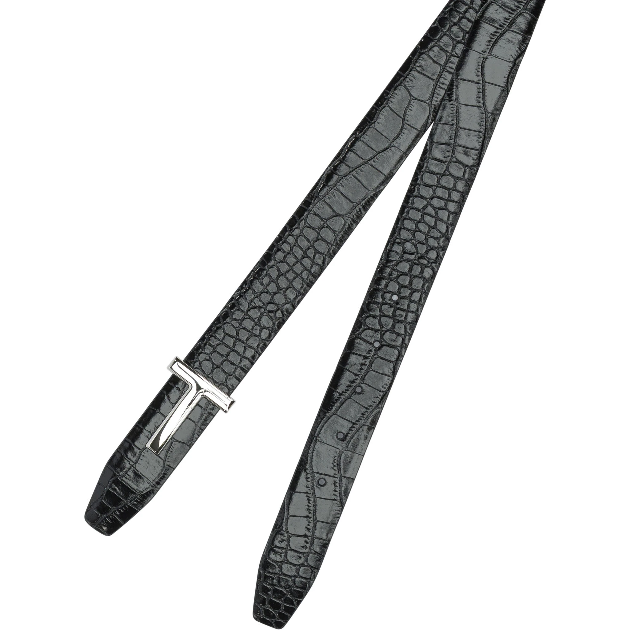 Belt with crocodile print