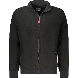 Black Polyester Men Sweater