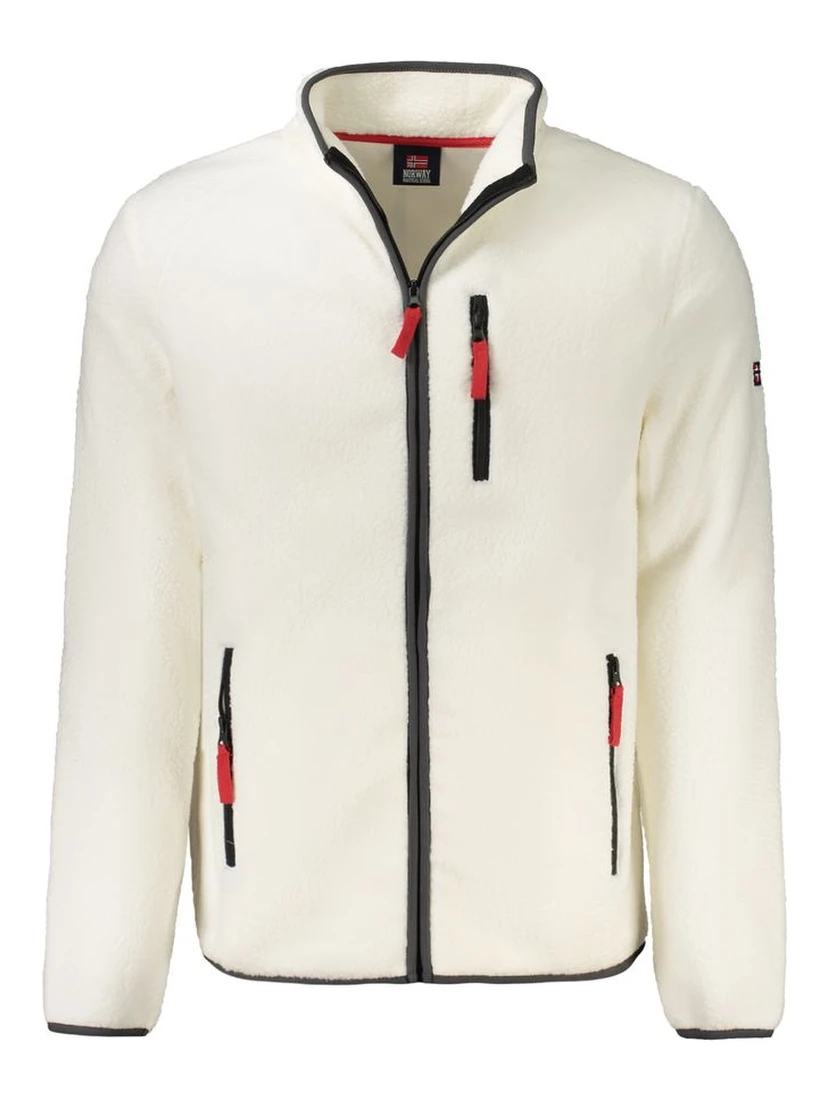White Polyester Men Sweater