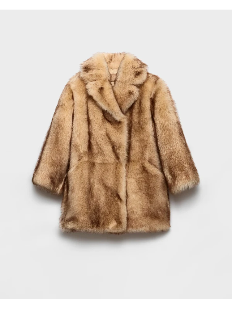 Shearling caban jacket