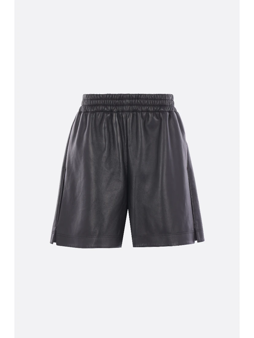 Leather bermuda shorts