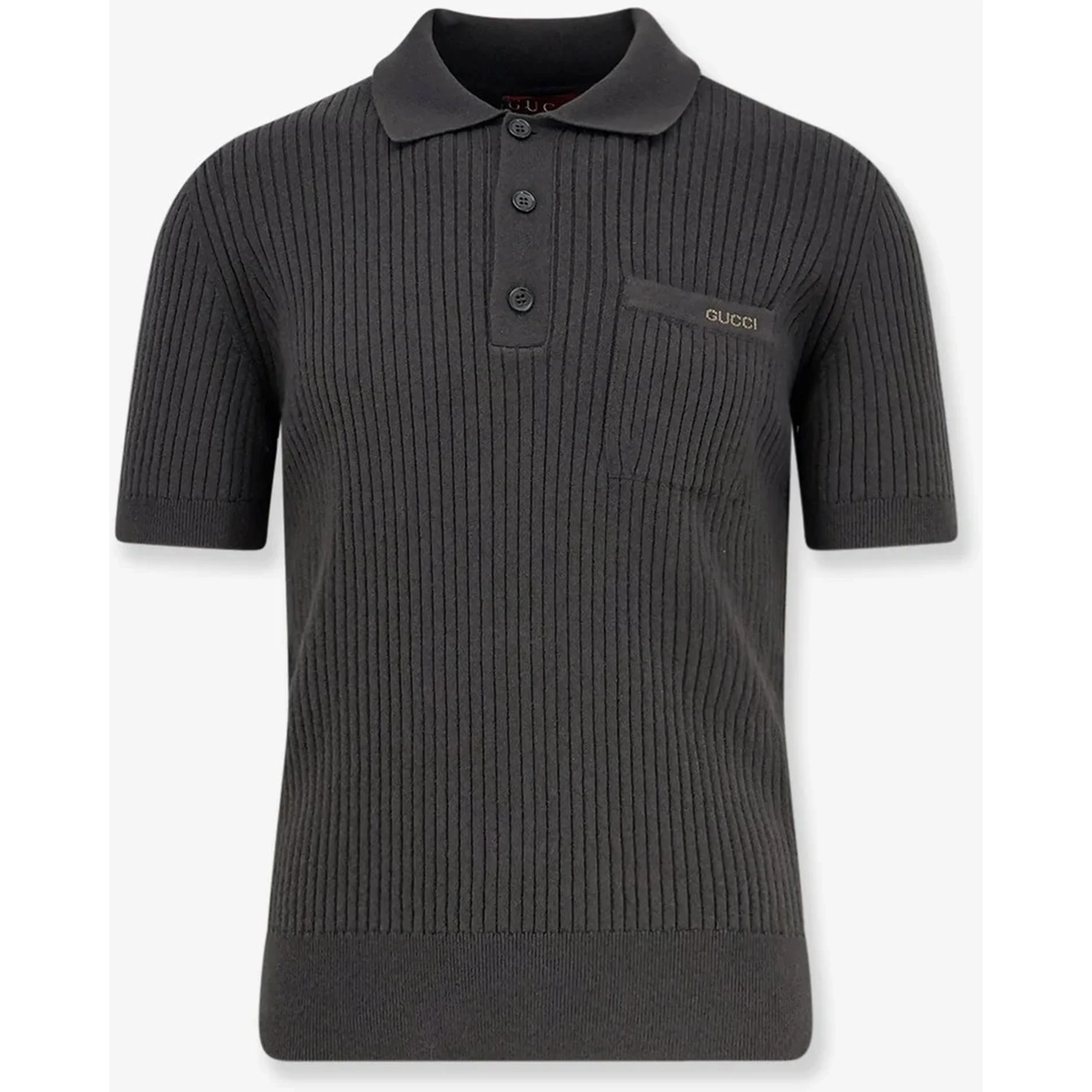 Wool and cashmere polo shirt short sleeves