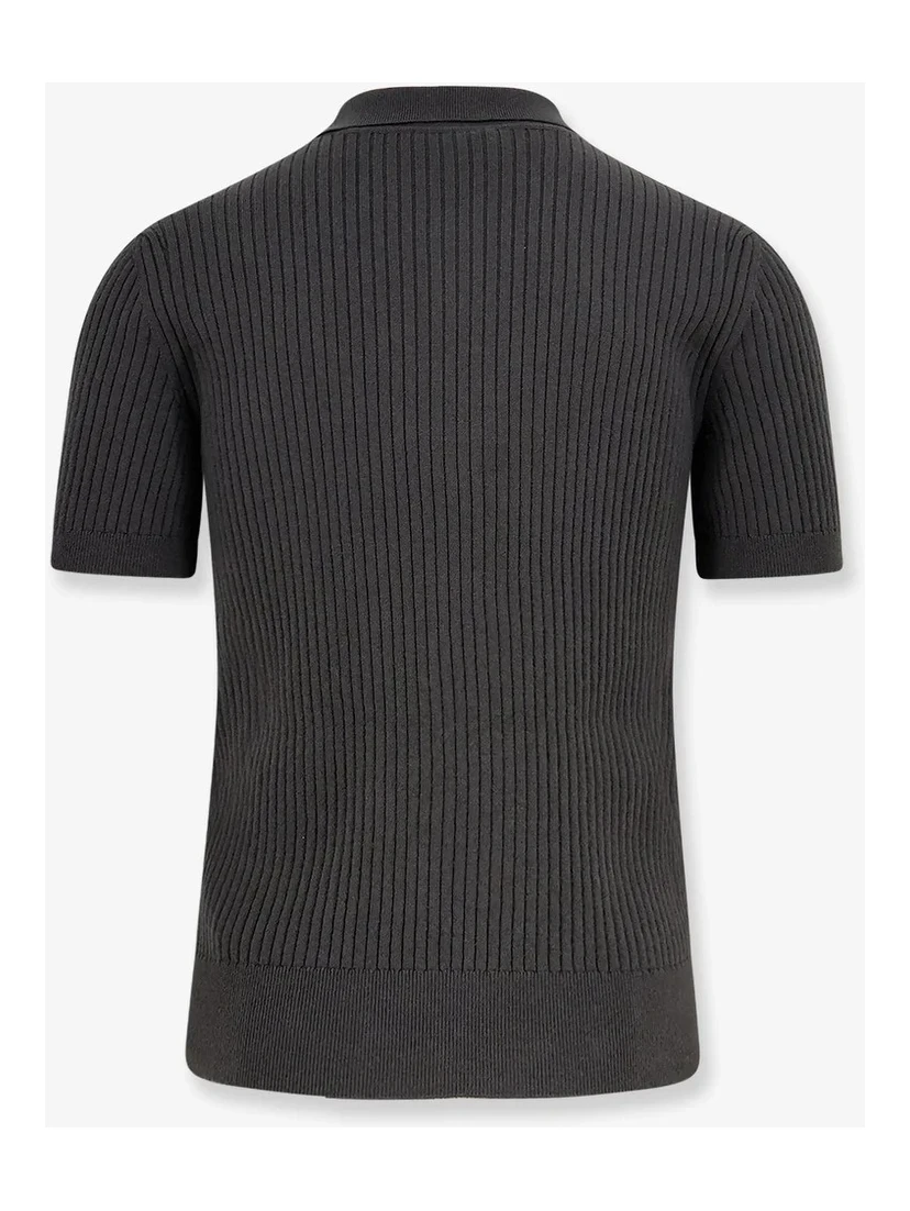 Wool and cashmere polo shirt short sleeves
