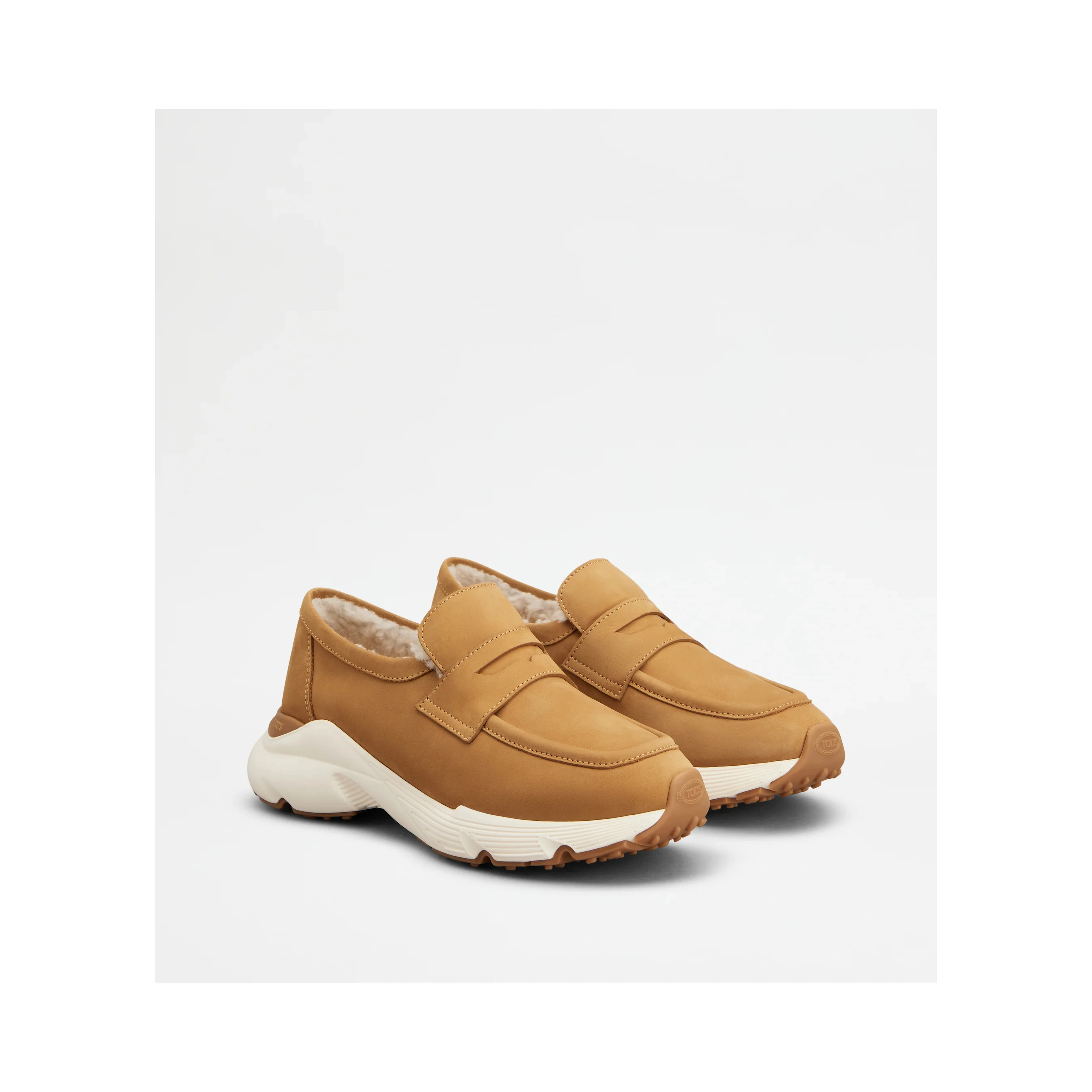 Nabuk leather sport loafers