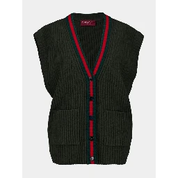 Sleeveless cardigan in wool