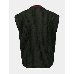 Sleeveless cardigan in wool