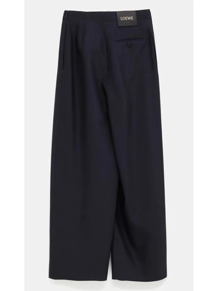 Belted pants in wool alternative