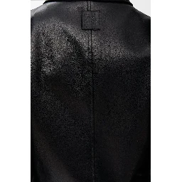 Belted leather jacket