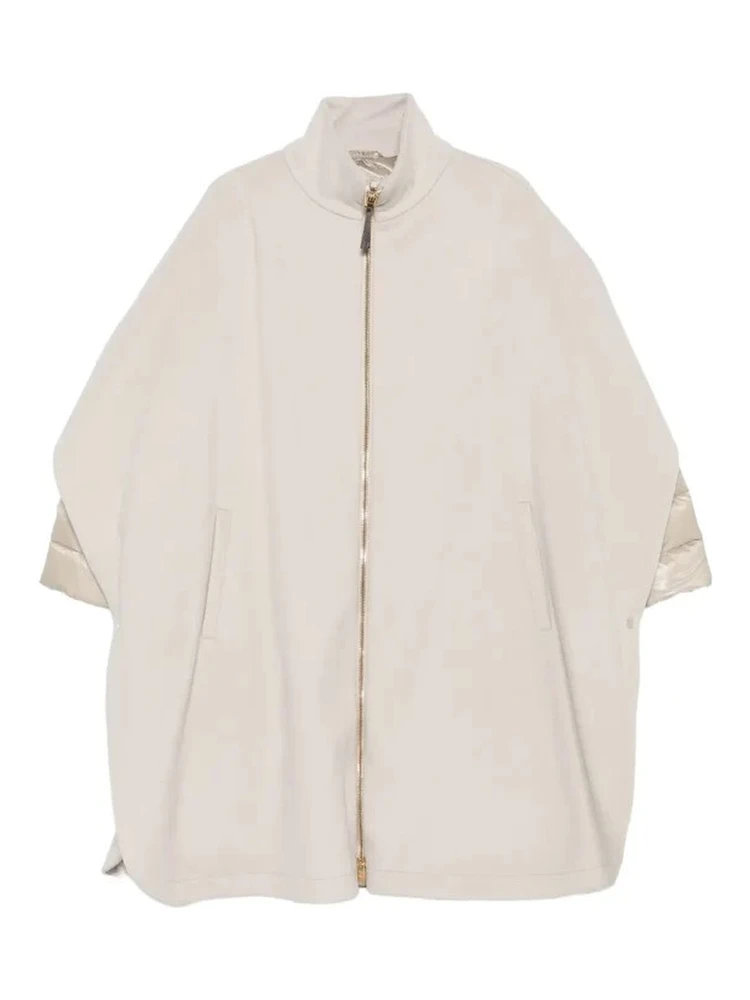 Wool jacket with poncho