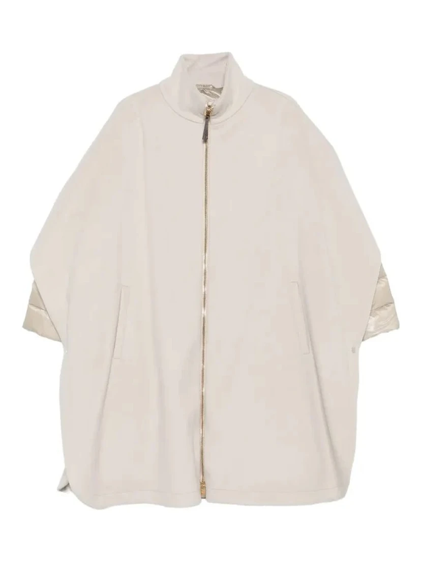 Wool jacket with poncho