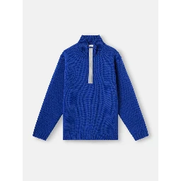 Virgin wool knitwear with short zip