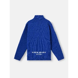 Virgin wool knitwear with short zip