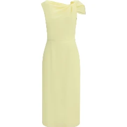 Yellow Viscose Casual Dress