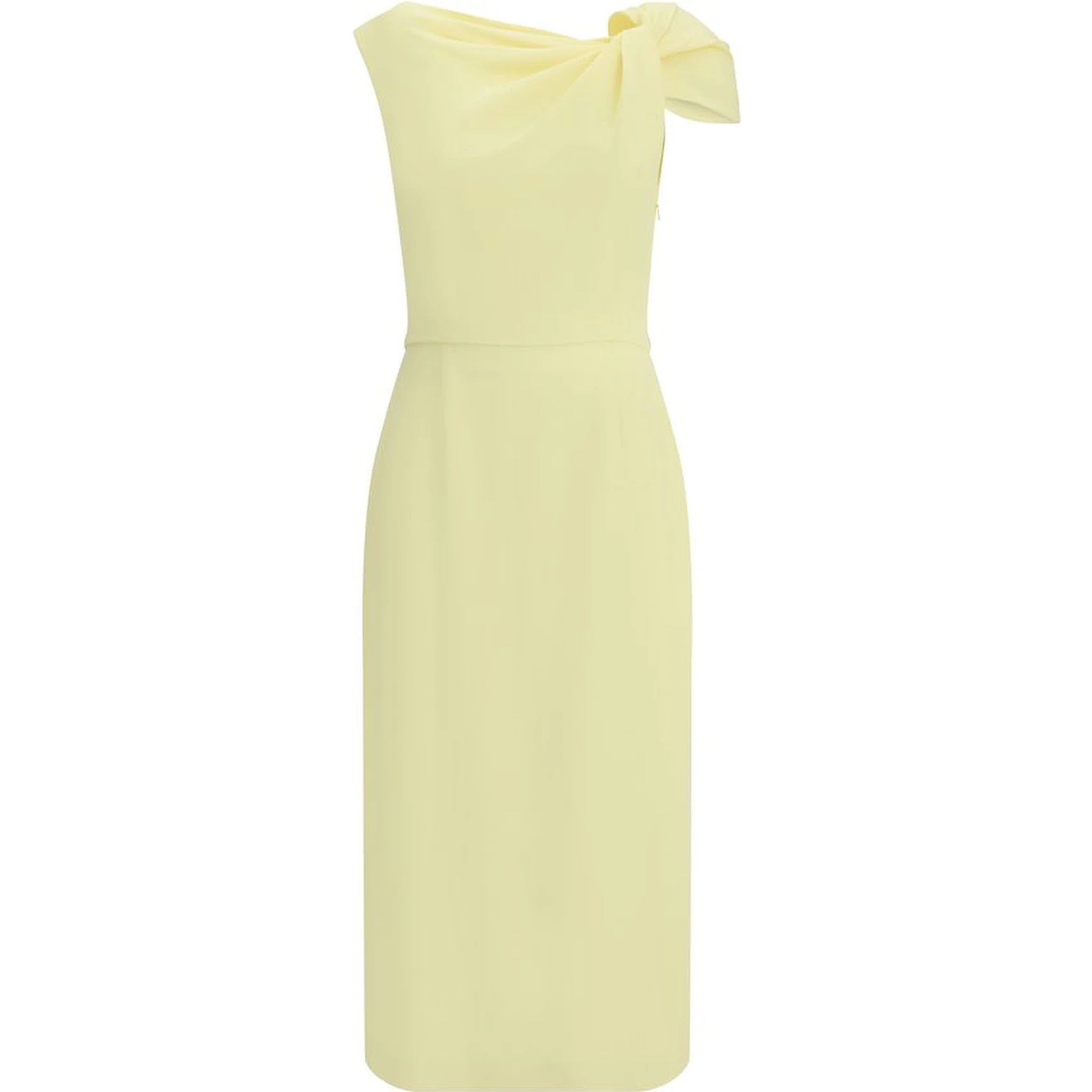 Yellow Viscose Casual Dress