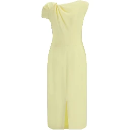 Yellow Viscose Casual Dress