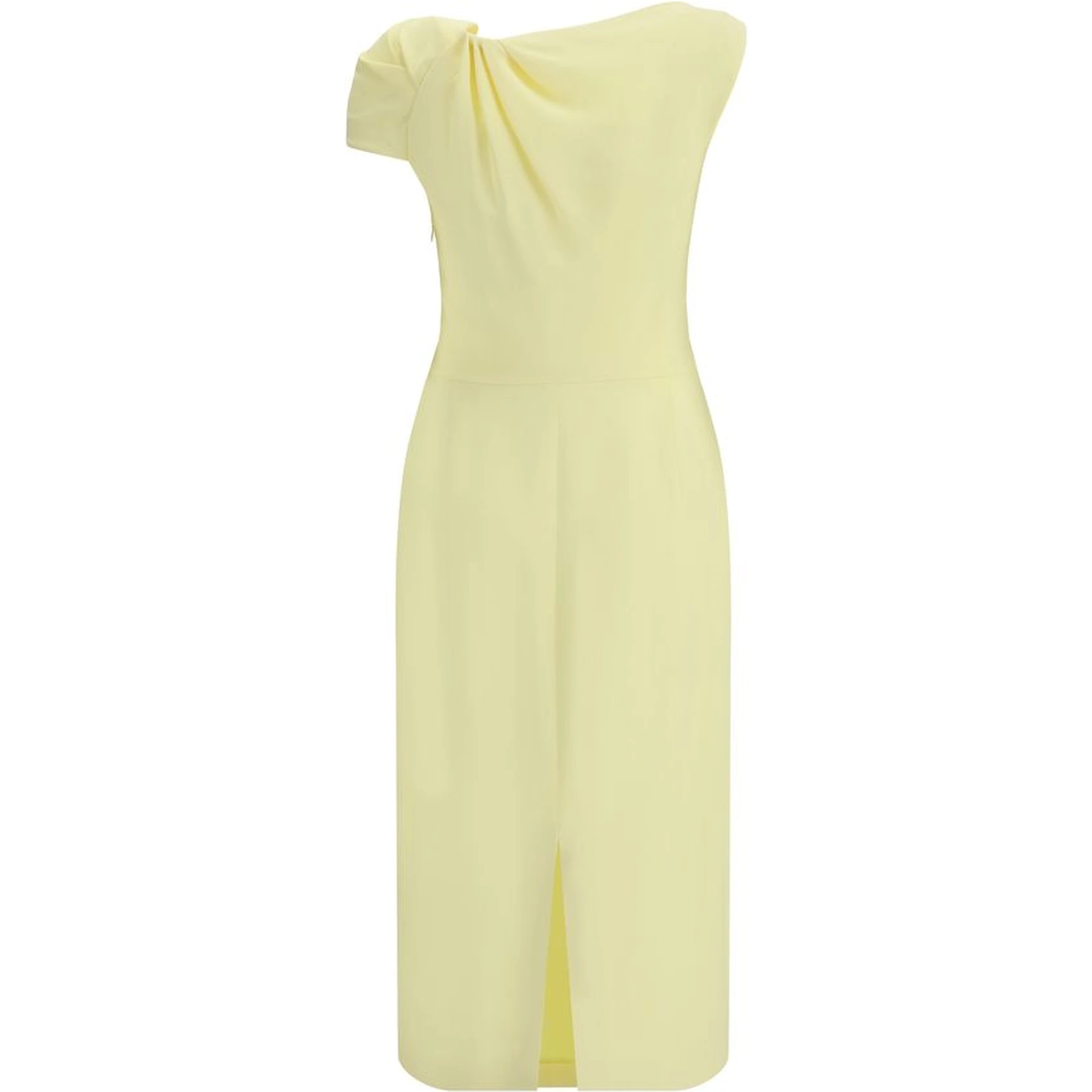 Yellow Viscose Casual Dress