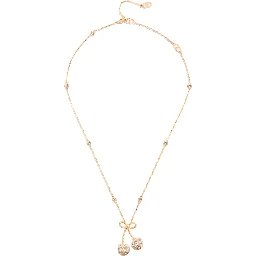Chez Valentino Gold Colored Necklace with Charm Pendants and Crystal Embellishments in Gold Plated Brass Woman
