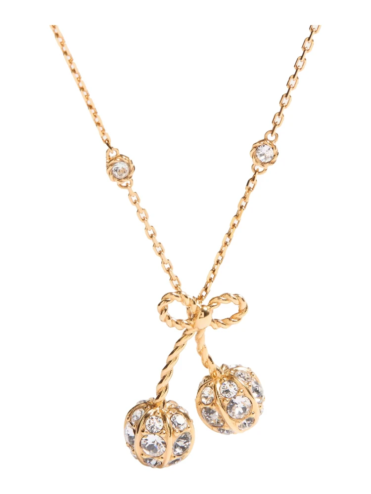 Chez Valentino Gold Colored Necklace with Charm Pendants and Crystal Embellishments in Gold Plated Brass Woman alternative