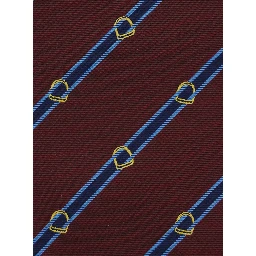 Bordeaux Tie with All-Over Striped Motif in SIlk Man