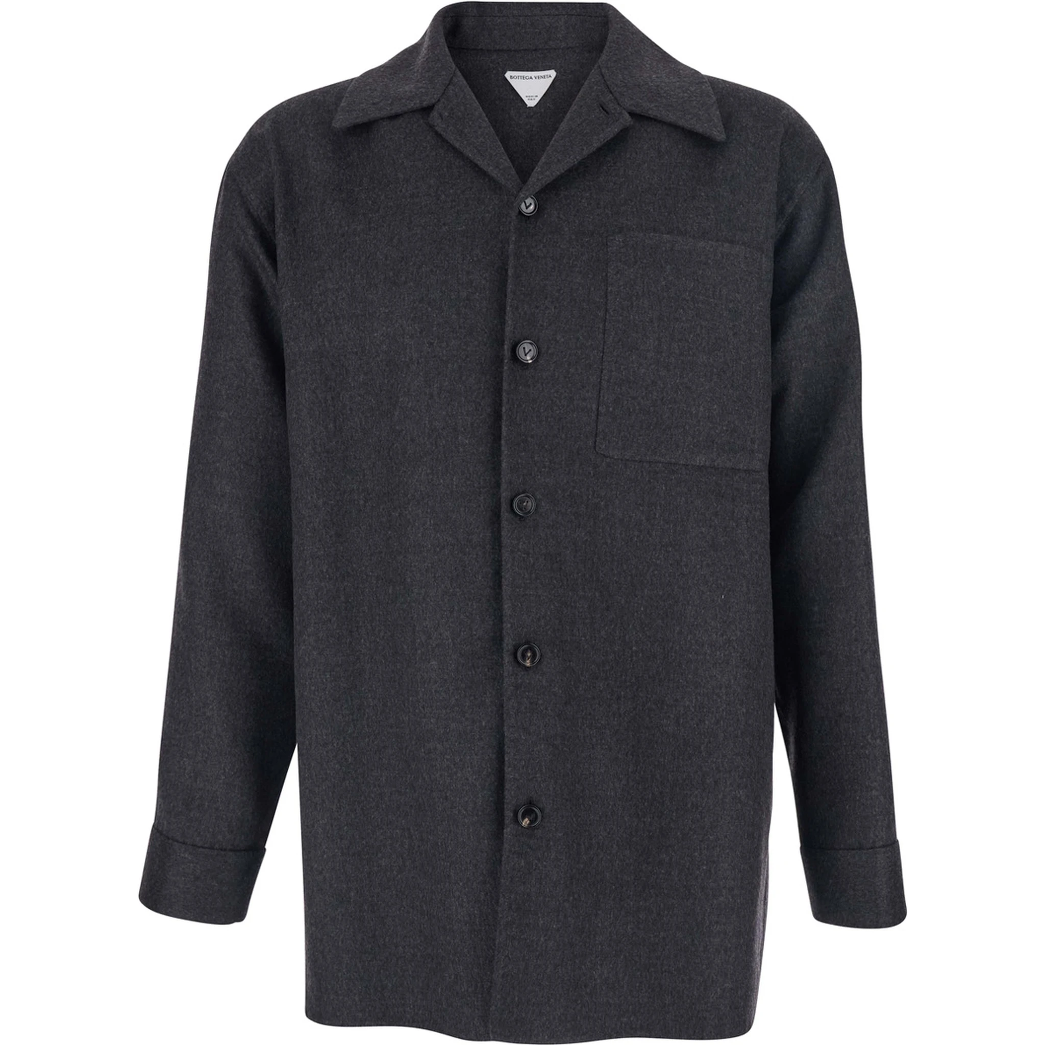 Grey Jacket with Wide Notched Revers in Cashmere and SIlk Man