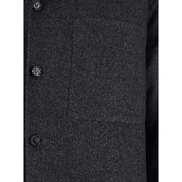 Grey Jacket with Wide Notched Revers in Cashmere and SIlk Man