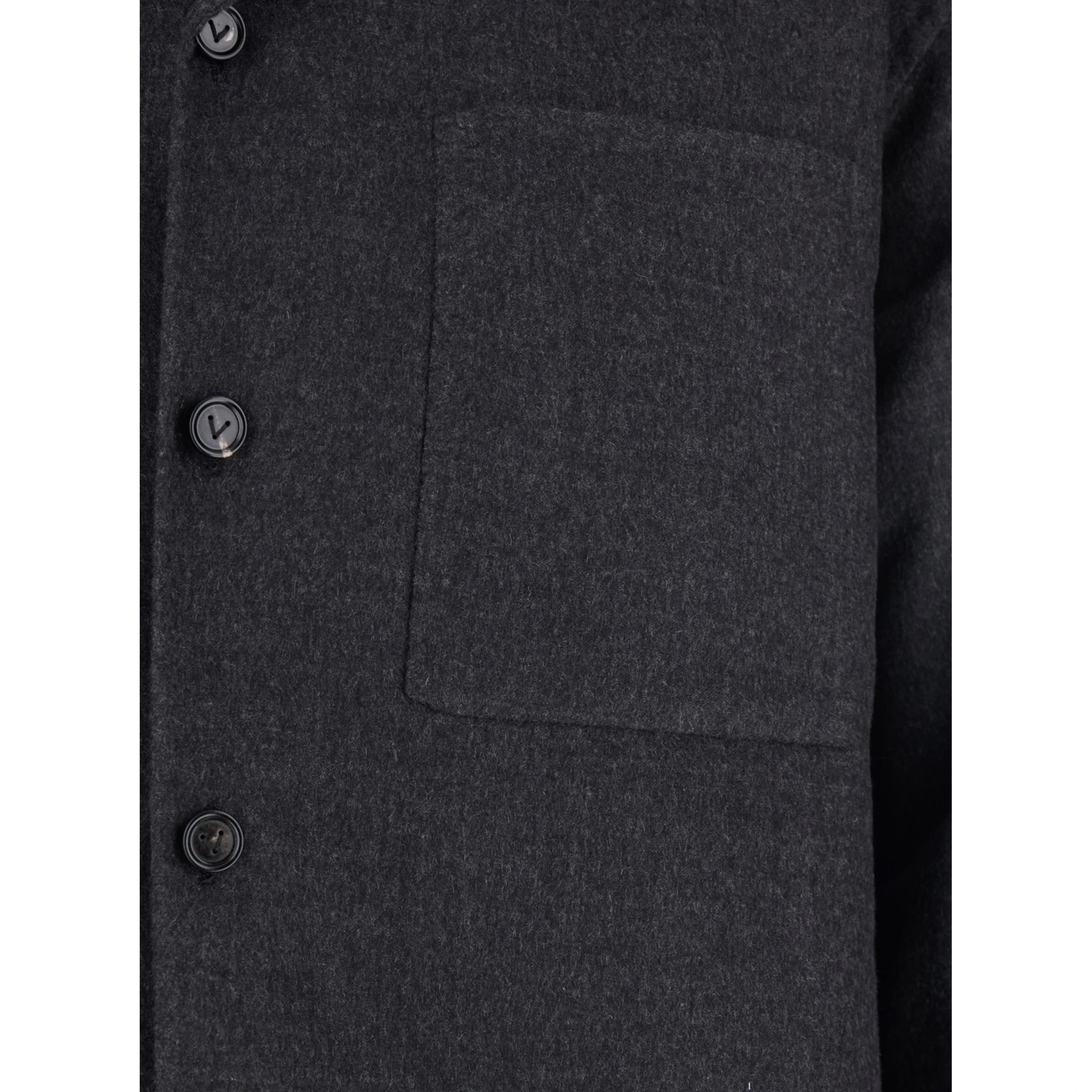 Grey Jacket with Wide Notched Revers in Cashmere and SIlk Man