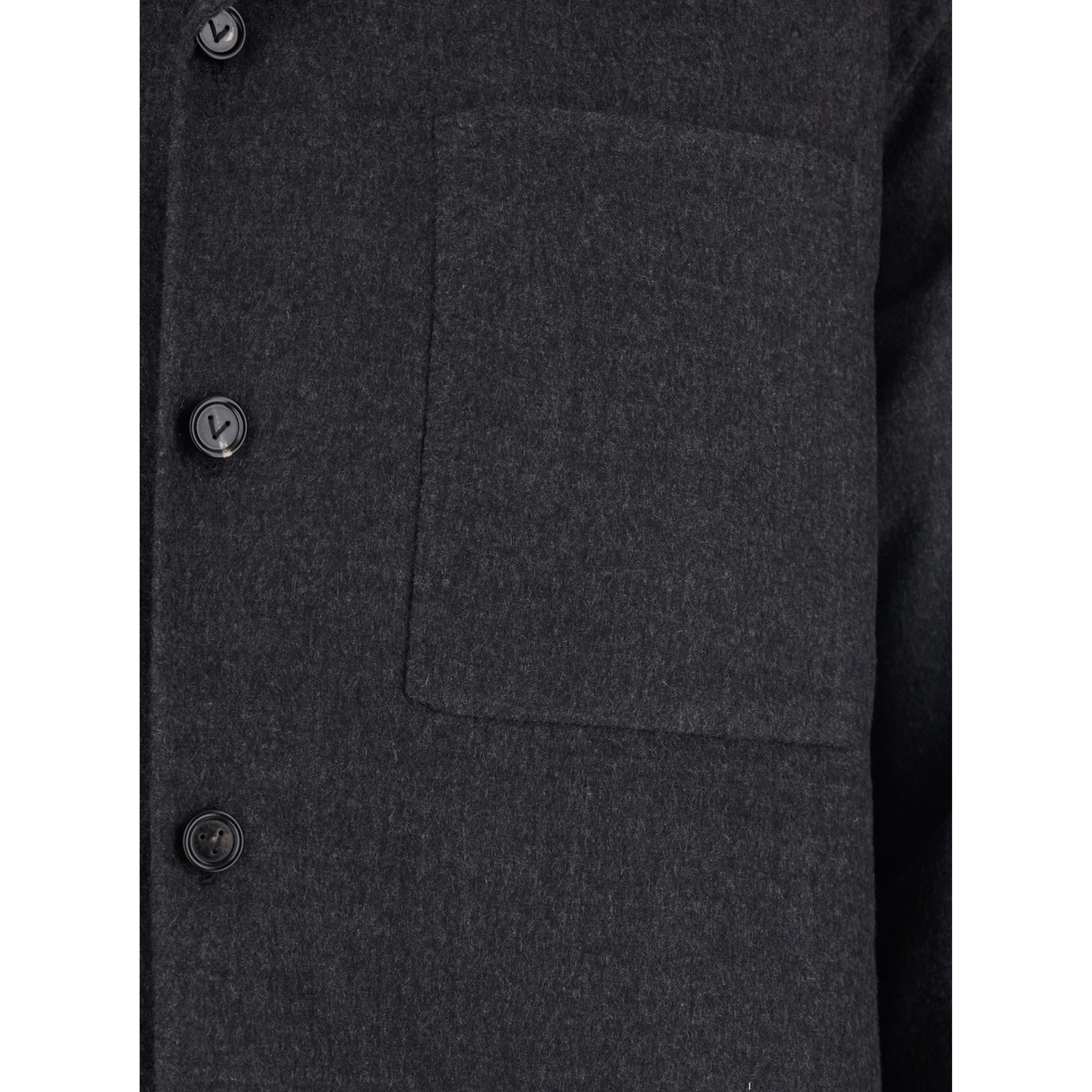 Grey Jacket with Wide Notched Revers in Cashmere and SIlk Man