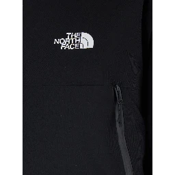 Black Jacket with Drawstring Hood and Logo Detail on Front and Rear in Tech Fabric Man