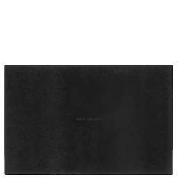 Black Rectangular Tray with All-Over Logo Print in Lacquered Wood Home