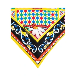 Multicolor Square Cushion with All-Over Graphic Print in Cotton Home