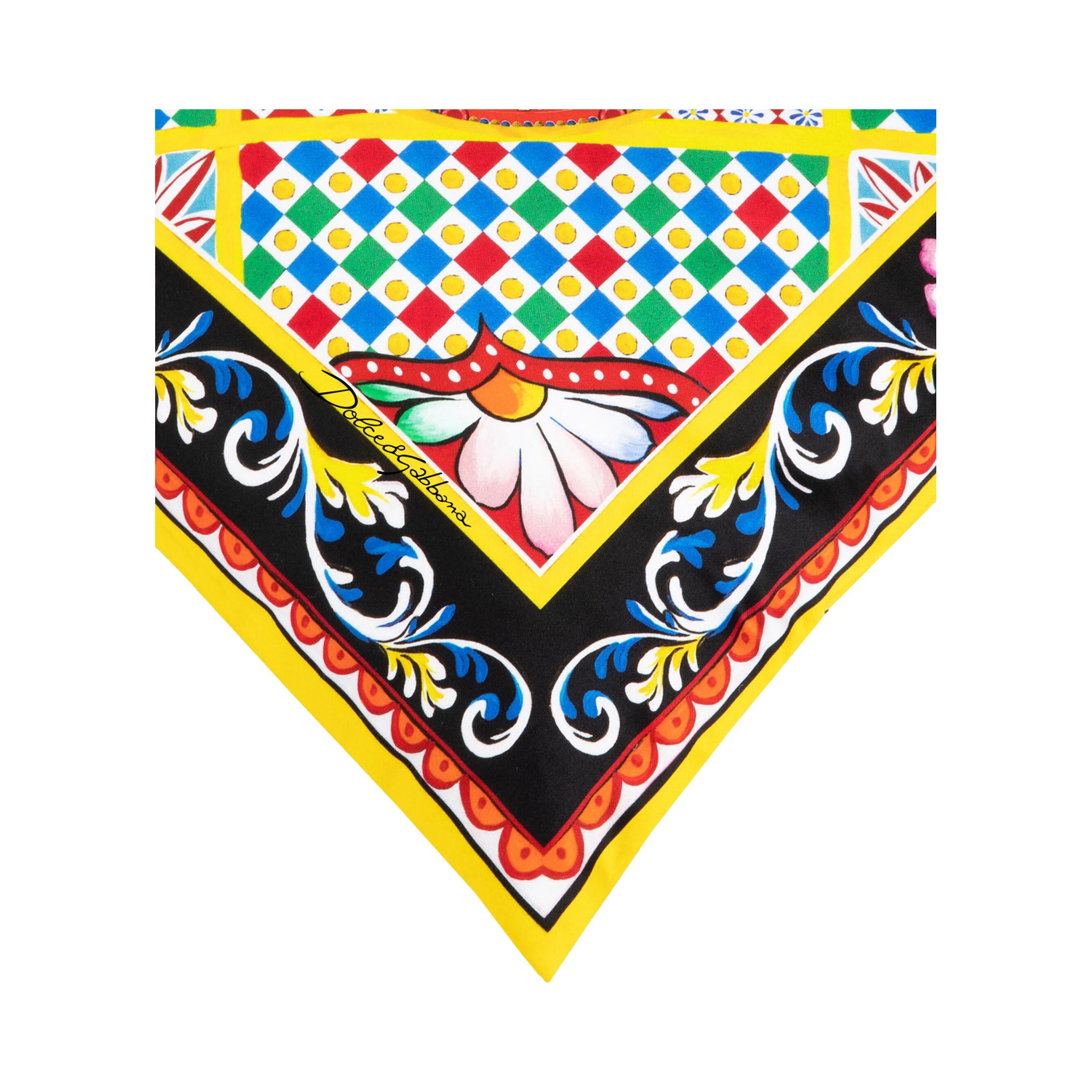 Multicolor Square Cushion with All-Over Graphic Print in Cotton Home