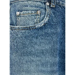 Kanye Light-Blue 5-Pocket Jeans with Logo Patch in Cotton Denim Man